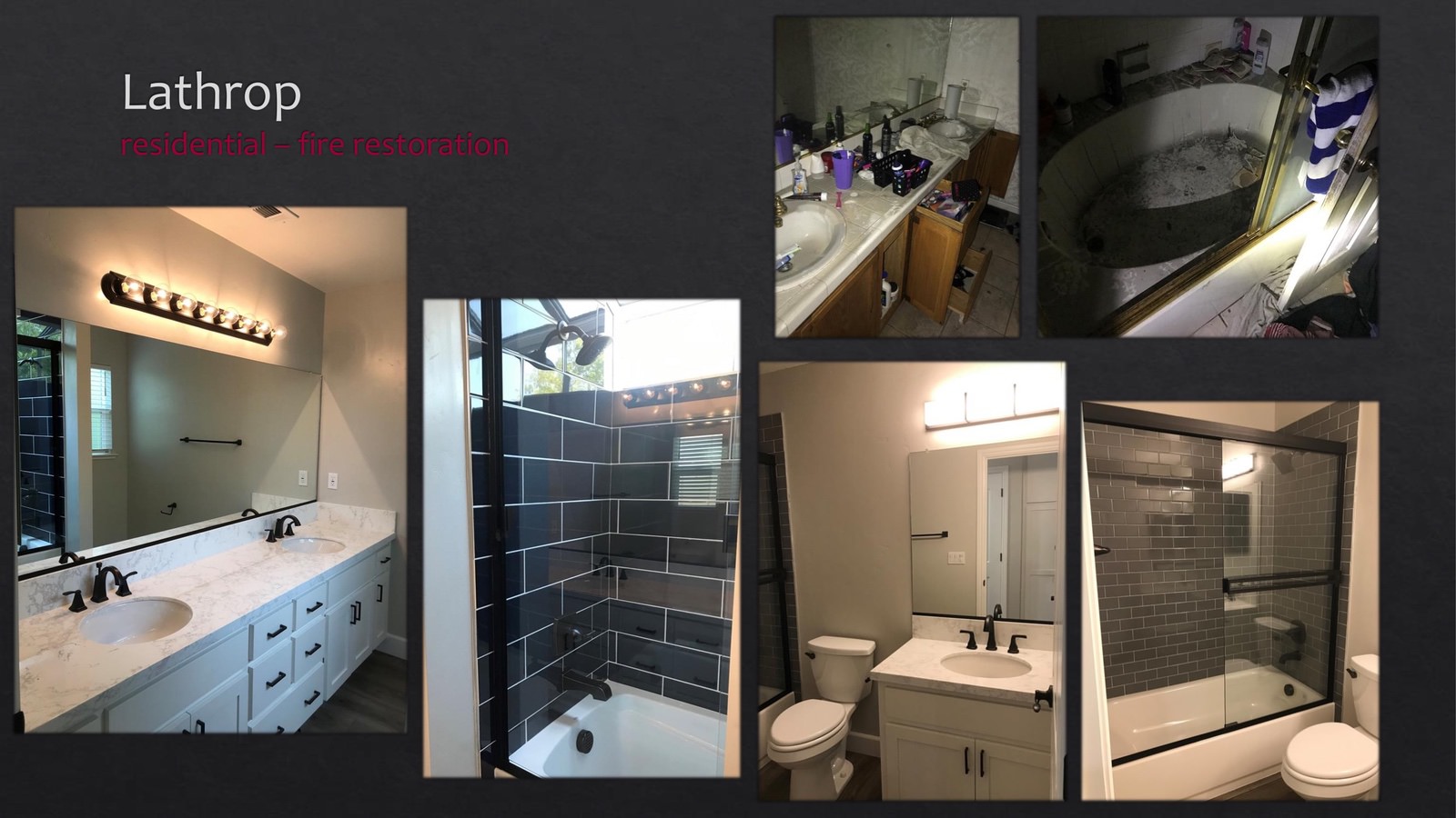 Lathrop Residential fire restoration - bathroom