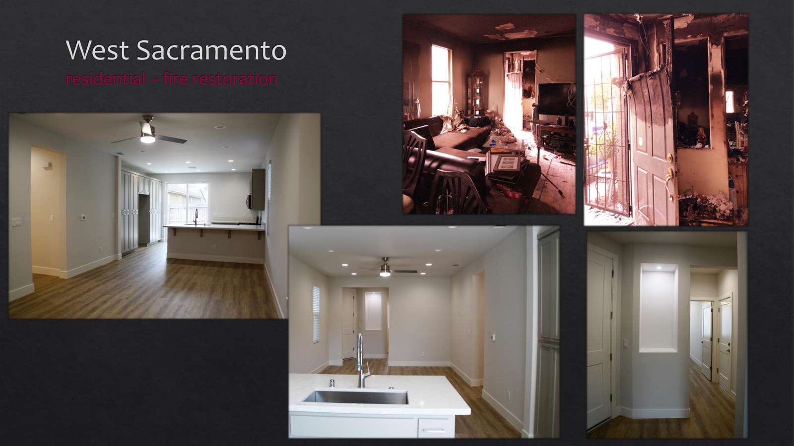 West Sacramento Residential fire restoration - kitchen + entryway