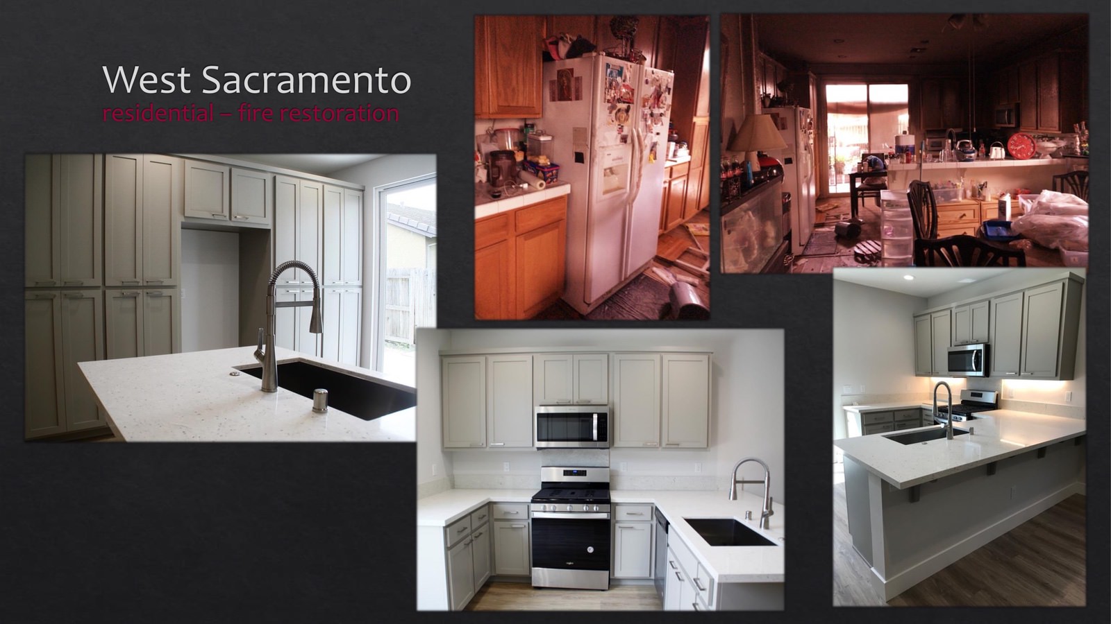 West Sacramento Residential fire restoration - kitchen and cabinets
