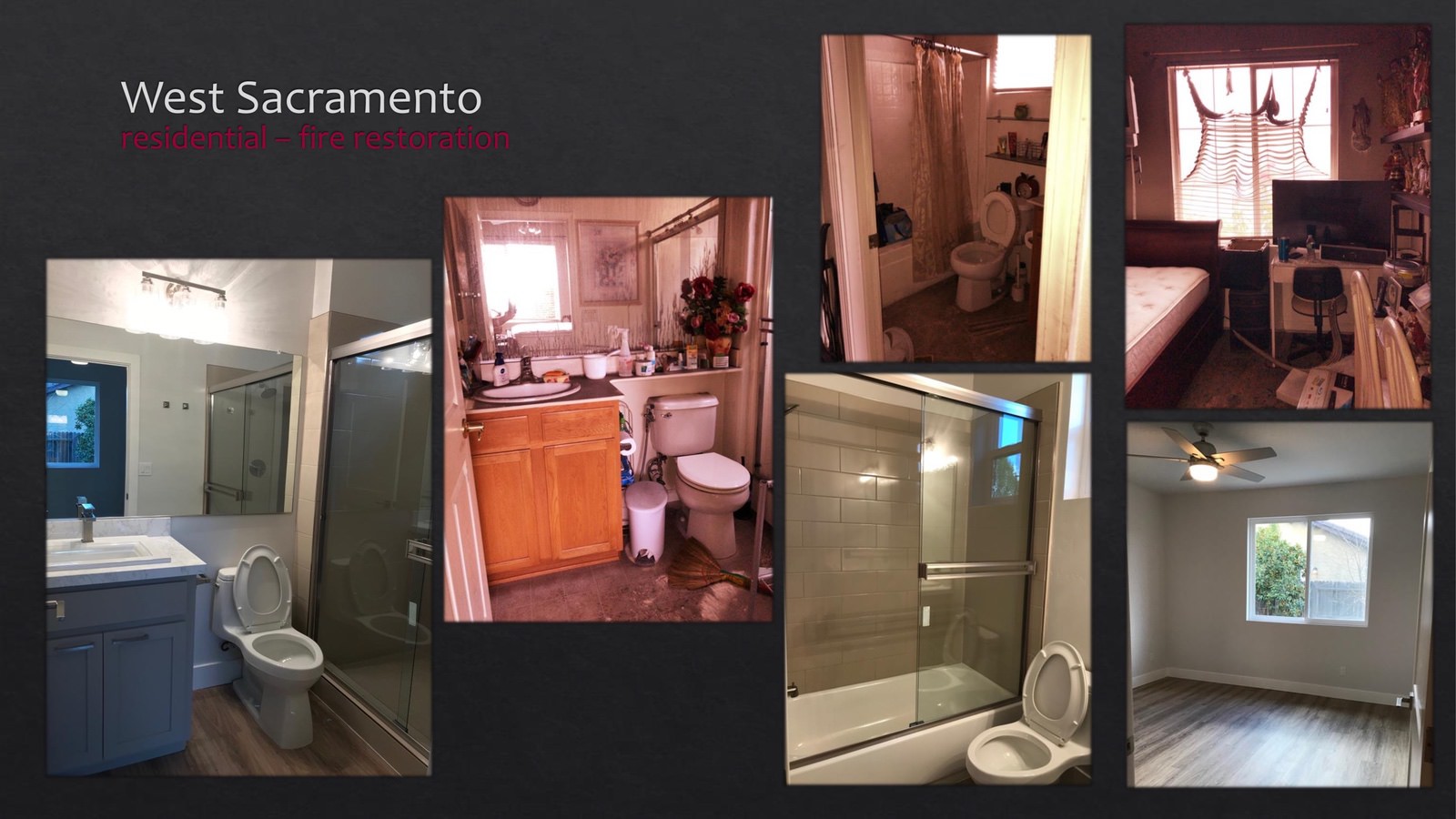 West Sacramento Residential fire restoration - bathroom - lightbox
