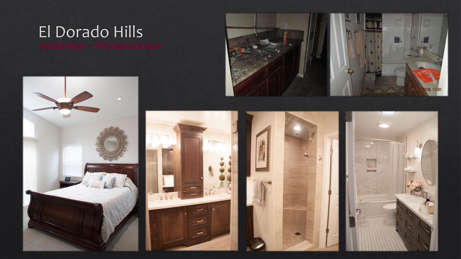 El Dorado Hills Residential fire restoration - bathroom and bedroom