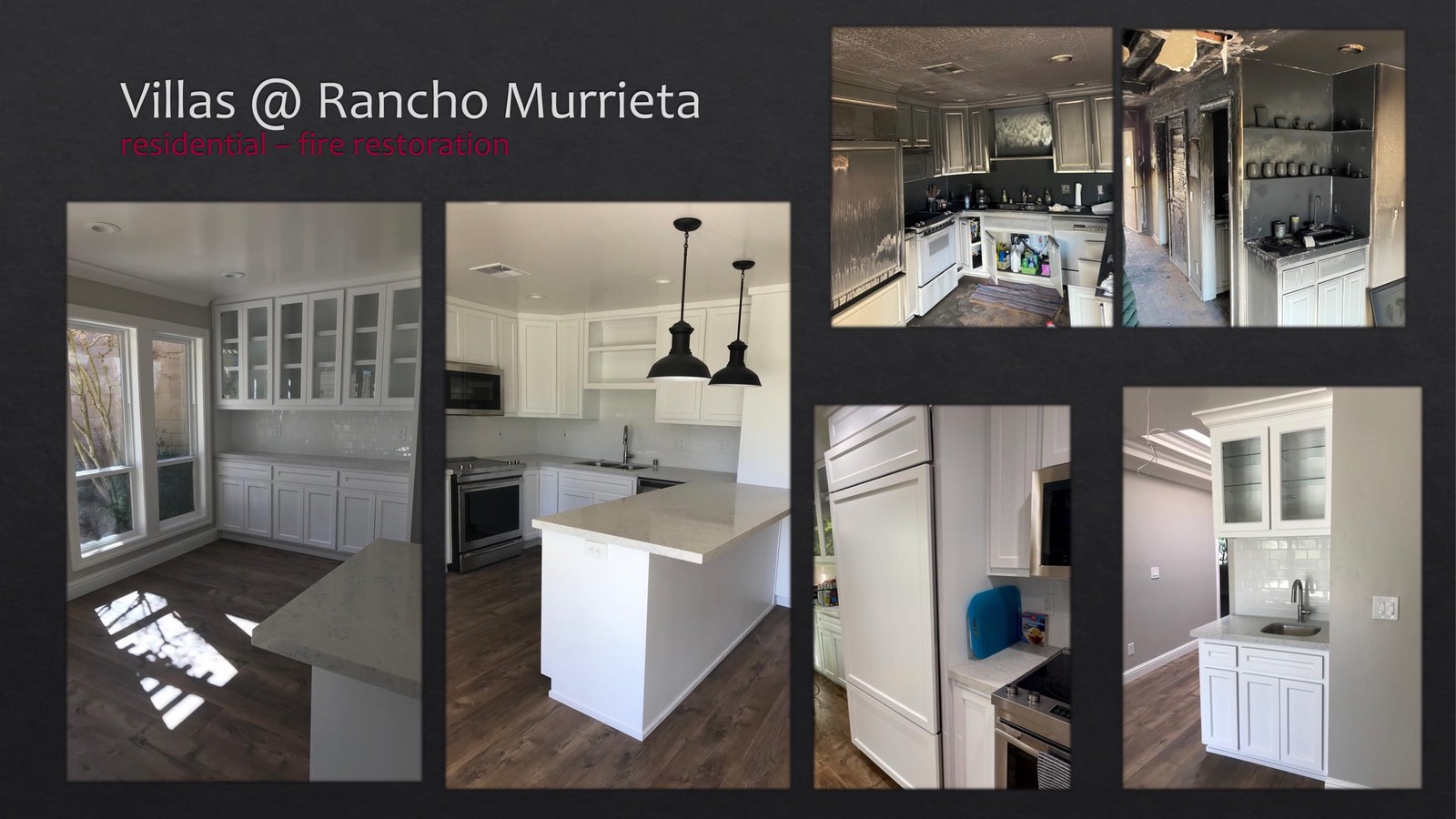 Rancho Murrieta Villas Residential fire restoration - kitchen - lightbox