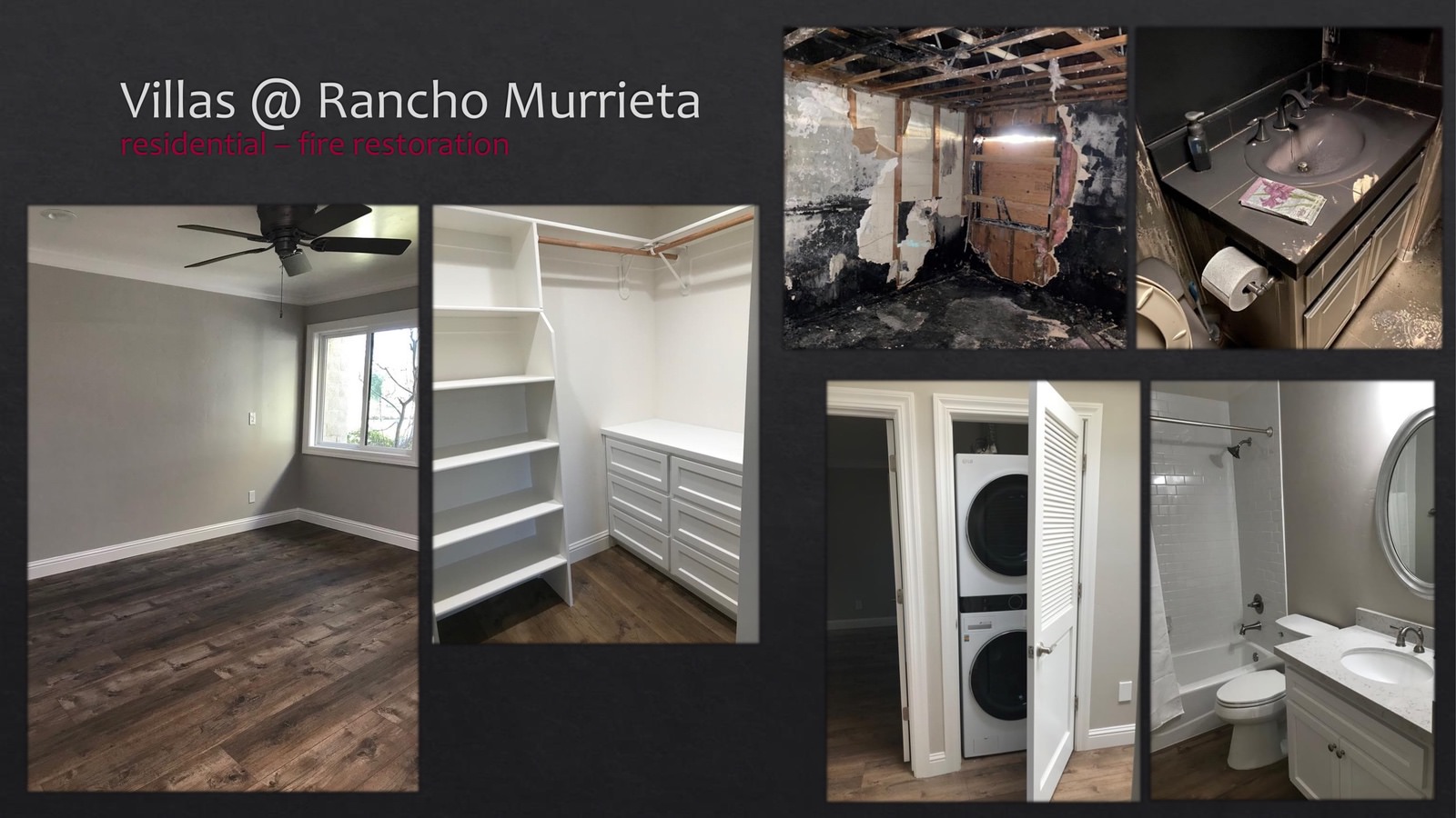 Rancho Murrieta Villas Residential fire restoration - bathroom and bedroom - lightbox
