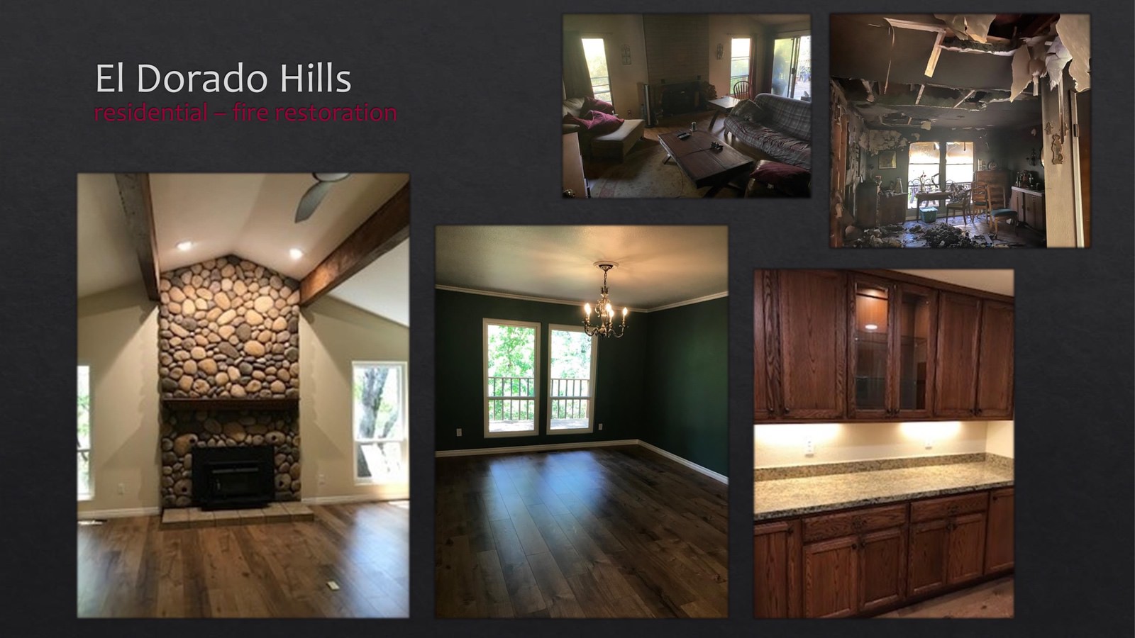 El Dorado Hills Residential fire restoration - living room - lightbox