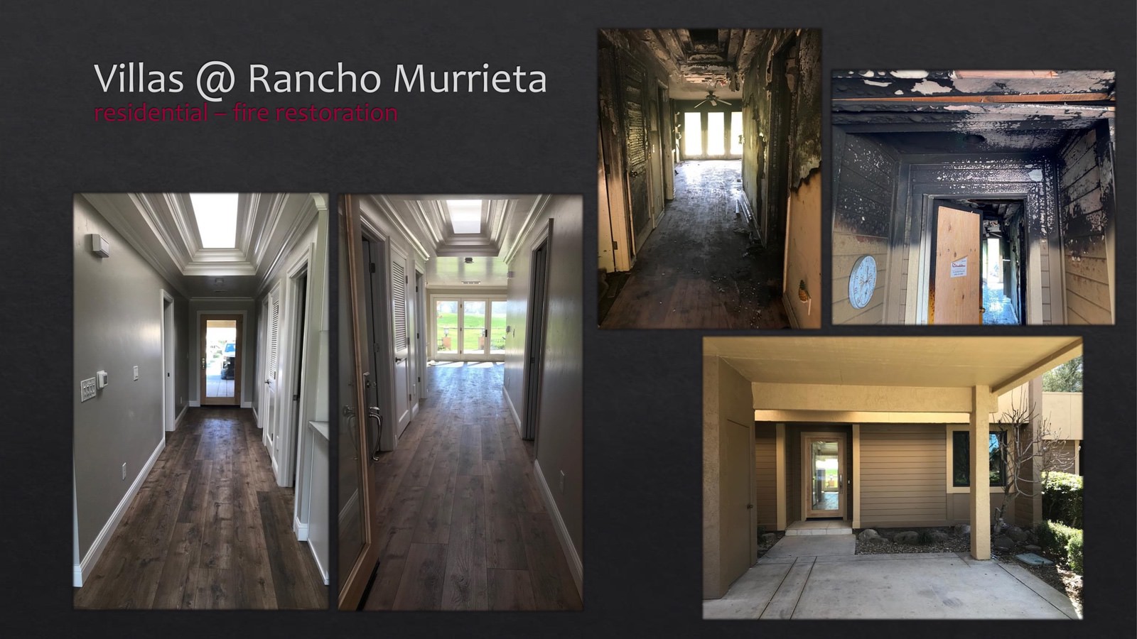 Rancho Murrieta Villas Residential fire restoration - entryway